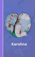 Karolina: Personalisiertes Notizbuch - Fuchs Mit Herz - Softcover - 120 Seiten - Leer / Blanko / Nummeriert - Notebook - Tagebuch - Diary - Scrapbook - Gesche