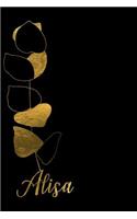 Alisa: Personalized Writing Journal for Women - Elegant Black and Gold