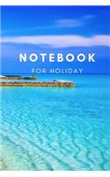 Notebook For Holiday: Travel book, diary or travel journal, 110 checkered pages 6x9