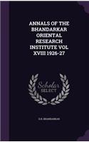 Annals of the Bhandarkar Oriental Research Institute Vol XVIII 1926-27