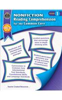 Nonfiction Reading Comprehension for the Common Core Grd 1: Grade 1