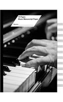 Music Manuscript Paper (Staff Paper) 70 Pages, 12 Staves. Piano Hands