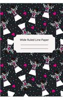 Cute Sleep Angel Theme Wide Ruled Line Paper