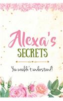 Alexa's Secrets personalized name notebook for girls and women