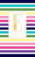 Weekly & Monthly Planner 2020 E: Colorful Rainbow Stripes Gold Monogram Letter E (7.5 x 9.25 in) Horizontal at a glance Personalized Planner for Women Moms Girls and School