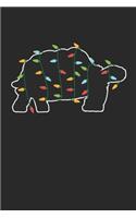 Turtle with Christmas Lights - Christmas Notebook - Turtle Diary - Animal Journal - Christmas Gift for Animal Lover