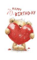 Happy 70th Birthday: Notebook, Journal, Dairy, 105 Lined Pages, Cute Teddy Bear Themed Birthday Gifts for 70 Year Old Men or Women, Brother or Sister, Father or Mother, Grandfather or Grandmother, Boyfriend or Girlfriend, Best Friend, Book Size 8 1