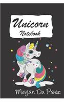 Unicorn Notebook: Unicorn - Unicorns and Rainbow Fantasy Cute Unicorn Notebook: 150+ Pages of 6x9