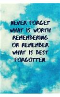 Never Forget What Is Worth Remembering or Remember What Is Best Forgotten