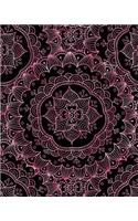 Journal Notebook Flower Mandala Pattern 10: 172 Page Blank Journal 8 x 10 Size, Unlined For Journaling, Writing, Planning or Doodling.(53 Artsy Plain Journals)