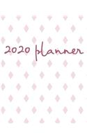 2020 Planner: Weekly Basic Large Planner: 52 Week Agenda: Extra Dot Grid Pages: Paperback Cover: Pink Diamond Pattern