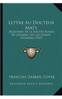 Lettre Au Docteur Maty