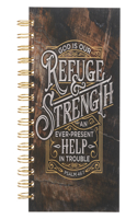 Christian Art Gifts Journal W/Scripture for Men/Women God Is Our Refuge and Strength Psalm 46:1 Bible Verse Brown 192 Ruled Pages, Large Hardcover Notebook, Wire Bound