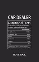 Nutritional Facts Car Dealer Awesome Notebook: 6x9 inches - 110 blank numbered pages - Greatest Passionate working Job Journal - Gift, Present Idea