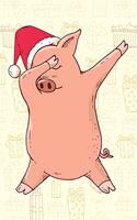 Funny Christmas dabbing pig - Journal Diary Journal Lined about A5 FORMAT - notepad for school and work. Christmas theme, pork, pig, sweet, piglets, Farmer, Farm: Christmas gift for him and her, or for children - Ideal as a Christmas or Santa Claus as a s