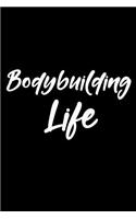 Bodybuilding Life: Blank Lined Journal College Rule Script Font