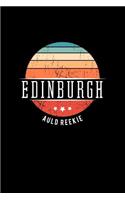 Edinburgh Auld Reekie: Vintage City Trip Souvenir Blank Journal Notebook