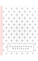 Composition Notebook: Composition Notebook for Animal Lovers - Wide Ruled 7.44 X 9.69 - Delicate Pink and Grey Print Design