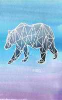 Notebook: Watercolor Geometric Bear Silhouette College Ruled Line Paper 8.5x11 Composition Note Book 100 Sheets (200 Pages)