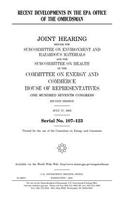 Recent developments in the EPA Office of the Ombudsman