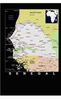 Modern Day Color Map of Senegal in Africa Journal: Take Notes, Write Down Memories in this 150 Page Lined Journal