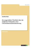 ausgewählter Überblick über die möglichen Teilaspekte einer Unternehmensumstrukturierung