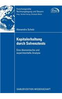 Kapitalerhaltung Durch Solvenztests