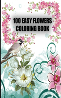 100 Easy Flowers Coloring Book