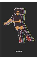 Roller Skating Notebook: Womens Blank Lined Black Afro Queen Roller Skating Journal - Great 80s & 70s Retro Accessories & Mother's Day Gift Idea Roller Skating Girls, Kids &