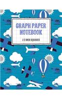 Graph Paper Notebook 1/2 Inch Squares