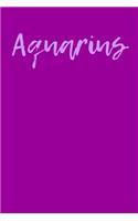 Aquarius: Blank Lined Journal