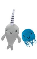 Narwhal and Jelly Finger Puppet Pair