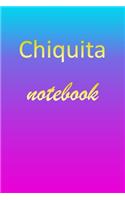 Chiquita: Blank Notebook - Wide Ruled Lined Paper Notepad - Writing Pad Practice Journal - Custom Personalized First Name Initial C Blue Purple Gold - Taking 