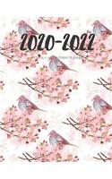 2020-2022 Three 3 Year Planner Pink Sakura Bird Monthly Calendar Gratitude Agenda Schedule Organizer