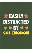 Easily Distracted By Solenodon: Solenodon Lovers Funny Gifts Dot Grid Journal Notebook 6x9 120 Pages