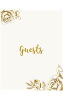 Guests: Vintage Gold Floral Guest List Planner Registry, Checklist Guest Book