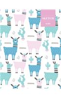 Sketch 110 Pages: Cactus Sketchbook for Kids, Teen and College Students - Succulent Llama Pattern