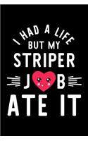 I Had A Life But My Striper Job Ate It: Hilarious & Funny Journal for Striper - Funny Christmas & Birthday Gift Idea for Striper - Striper Notebook - 100 pages 6x9 inches