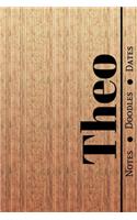Manly Masculine Notebook with Personalized Monogram Theo: A personalized monogram notebook just for you!