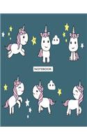 Notebook: Unicorns on green cover and Dot Graph Line Sketch pages, Extra large (8.5 x 11) inches, 110 pages, White paper, Sketch, Draw and Paint(3 Unicorns on Green Notebook)