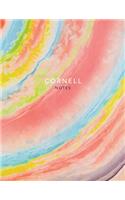 Cornell Notes: Pastel Marble - 120 White Pages 8.5x11" - Note Taking System(1 Notebooks for Students)