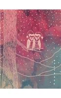 Notebook: Cute owl in love cover and Dot Graph Line Sketch pages, Extra large (8.5 x 11) inches, 110 pages, White paper, Sketch, Draw and Paint(1 Cute Owl in Love Notebook)