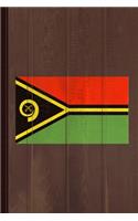 Vanuatu Flag Journal Notebook: Blank Lined Ruled for Writing 6x9 110 Pages
