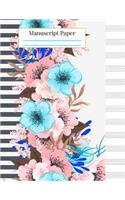 Manuscript Paper: Music Staff Notebook - Floral Striped