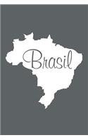 Brasil - Slate Grey Lined Notebook with Margins (Brazil): 101 Pages, Medium Ruled, 6 x 9 Journal, Soft Cover