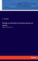 Beiträge zur Geschichte der deutschen Sprache und Literatur