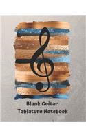 Blank Guitar Tablature Notebook: Sheet Music Tab Staff Paper Book - Treble Clef Cover In Blue