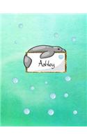 Ashley: Kawaii Manatee (Teddy Bear of the Sea) personalized notebook. Lined paper with Manatee companions