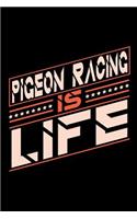 Pigeon Racing is Life: Blank Dot Grid Notebook for People who love their Sports and Hobbies