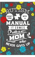 Autism Doesn't Come With A Manual It Comes With A Mom Who Never Gives Up